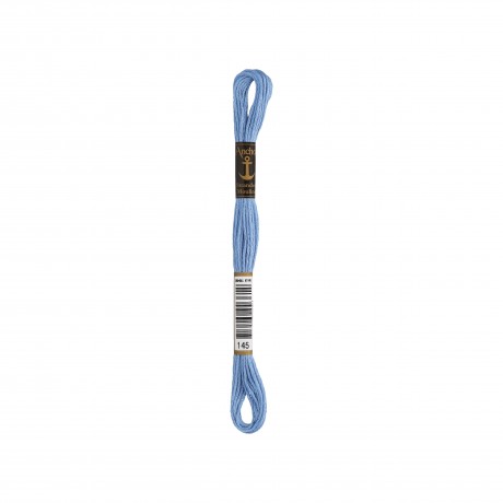 Meada de linha de bordar Anchor Stranded Cotton, filosele cor 145 azul Meada de linha de bordar Anchor Stranded Cotton, filosele cor 145 azul